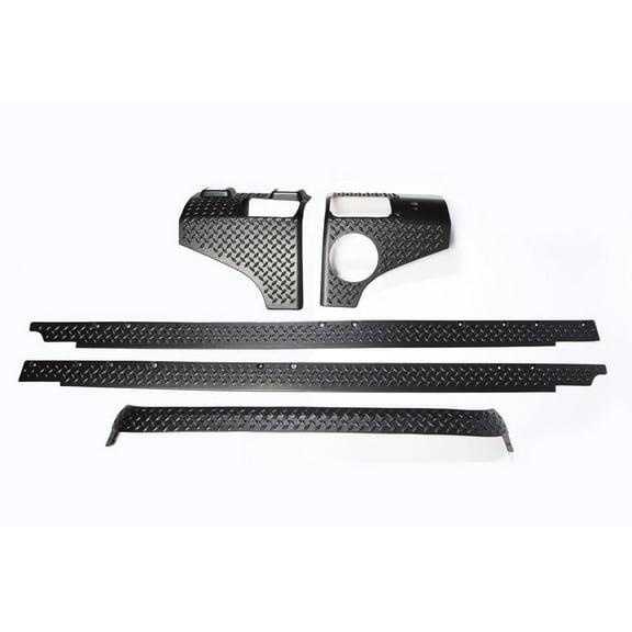 Rugged Ridge by RealTruck Body Armor Kit for Wrangler TJ | 6-Piece, Black Diamond Plate Thermoplastic | 11650.51 | Compatible with 1997-2006 Jeep Wrangler TJ