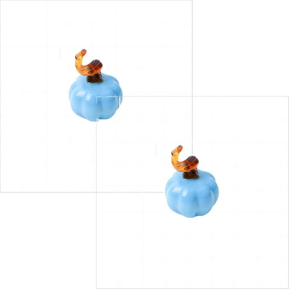 Blown Glass Pumpkin Figurines 6PCS, Mini Pumpkin Decorations for Halloween Thanksgiving, Handcrafted Glass Art Pumpkins Table Accents