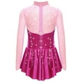 thumbnail image 5 of Kaerm Big Girl's Sparkly Figure Skating Dresses Ballet Dance Tutu Skirted Jazz Latin Gymnastics Dancewear Hot Pink 6, 5 of 6