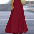 thumbnail image 2 of Jupes pour Femmes Mode Décontractée Taille Haute Robe Longue Vintage Unie Vêtements Femmes Rouge L, 2 of 5