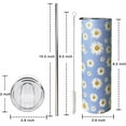 thumbnail image 3 of Floral Daisy Flowers Tumbler Daisy Coffee Mug Floral Cup with Lid and Straw Purple Daisy Stuff Decor,Daisy Gifts for Women, 3 of 6