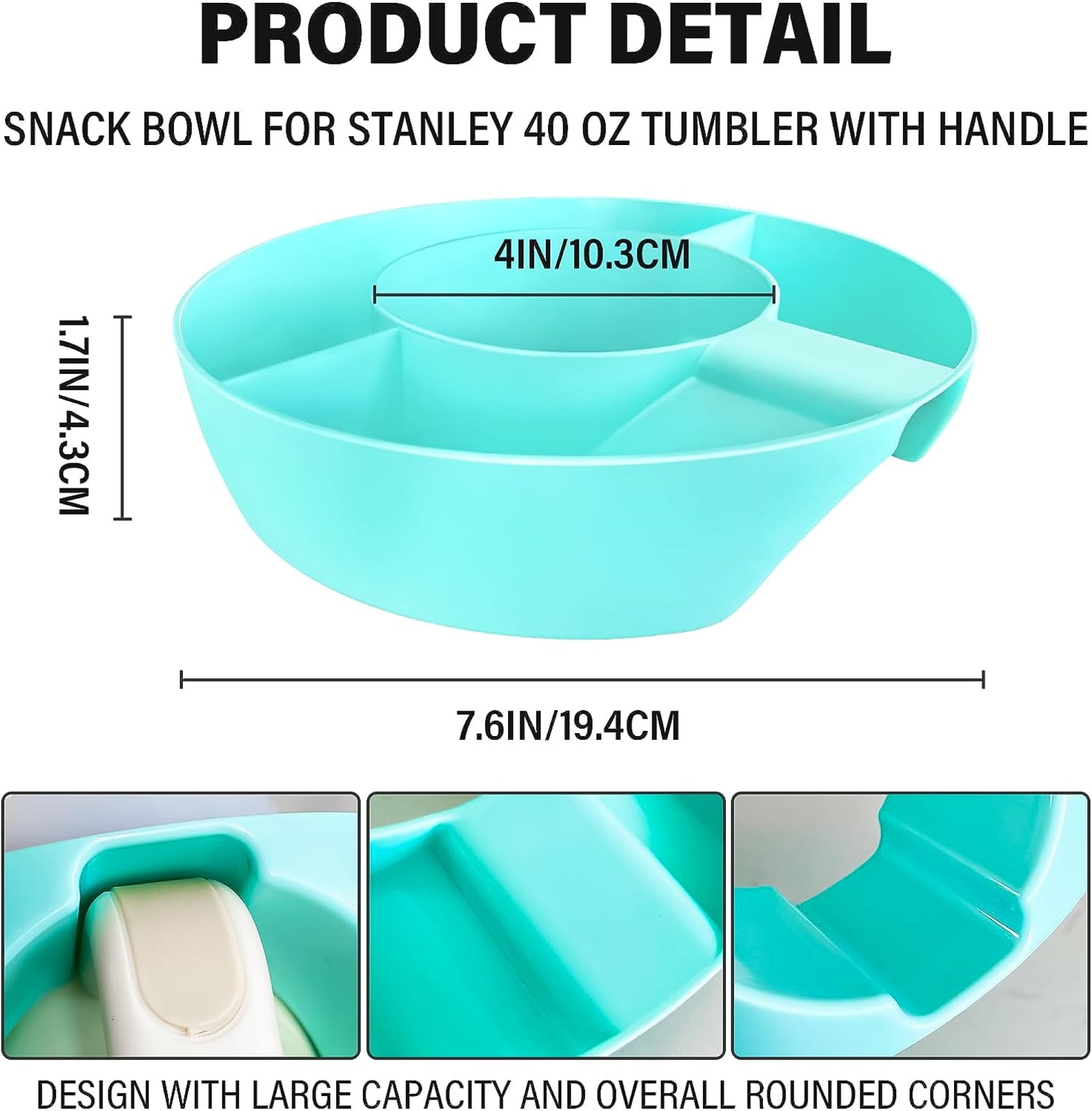  PUFAMET Snack Tray for Stanley 40 oz Tumbler with Handle, Snack  Bowl With Straw Hole for Stanley Tumbler, Stanley Cup Snack Holder Snack  Bowl Topper (Light Blue) : Home & Kitchen
