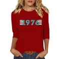thumbnail image 3 of Lumosvexa Women Graphic Short Shirt Sleeved Tops Womens Casual T-Shirt Crew Neck T-Shirt Red Size 3XL, 3 of 5