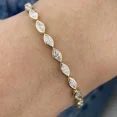 thumbnail image 3 of Women's Tennis Bracelet 3 Ct White Moissanite Marquise Cut 14k Yellow Gold Plated, 3 of 4
