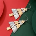 thumbnail image 5 of Christmas Tree Dangle Drop Earrings for Women Gold-Toned Star Dangling Statement Fish Hook Stud Earring Fashion Lightweight Thanksgiving Holiday Xmas Jewelry, 5 of 12