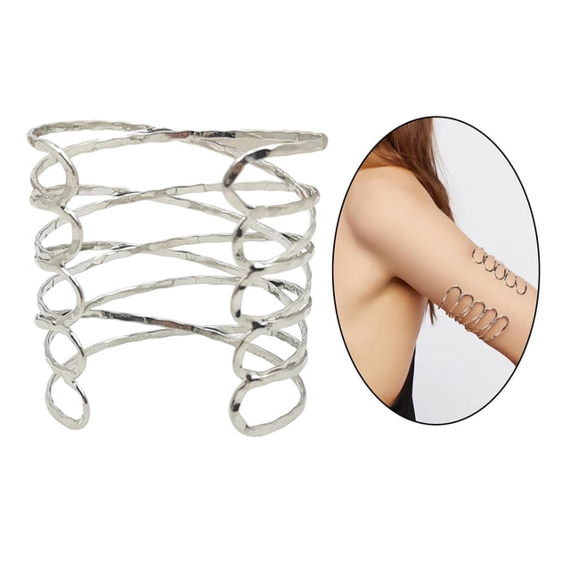 Brazalete Brazalete Brazalete Ahuecado Decortive para Femenina Plata F Hugo Brazalete Brazo
