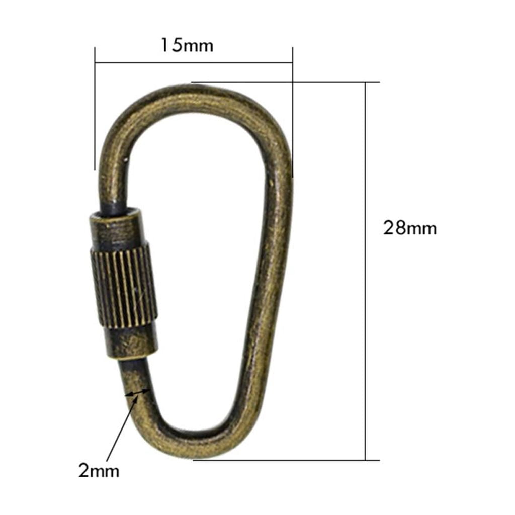 Milageto 50x Copper Screw Locking Clasp Key Chain Key Ring DIY Home Car Key Bag Craft