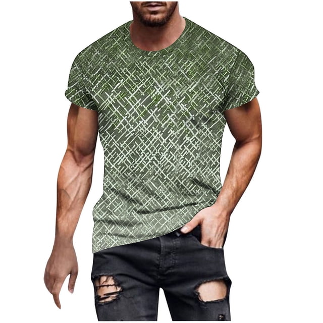 Camisetas de Manga Corta para Hombre Imprimir Deportes de Manga Corta Cuello Redondo Blusa Algodón Poliéster, Nueva Moda Casual Camiseta para Hombres