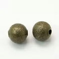 thumbnail image 2 of U8MO 20 Brass Metal Beads 8mm Round Stardust Antique Bronze Tone, 2 of 4