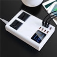 thumbnail image 4 of Methold Enchufe de carga inteligente multifuncional 8 puertos de salida USB convertidor de carga rápida USB inalámbrico pantalla adaptador de carga USB Teléfono y Comunicación No.3 UK Plug, 4 of 6