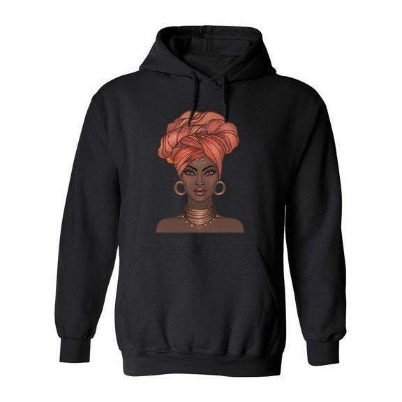 African Woman With Glossy Lips Hoodie Women -Image by Shutterstock, Female XX-Large