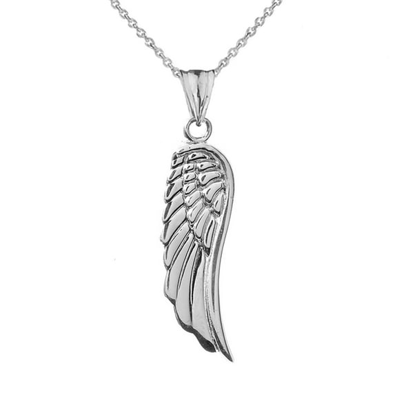 Sterling Silver Angel Wings Pendant Necklace with 18" Chain