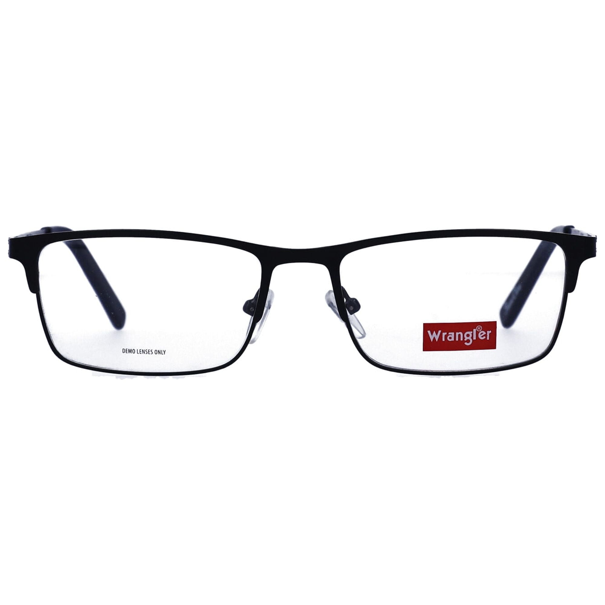 Wrangler Men s Rectangle Eyeglasses MC WRA W150 Black with Case