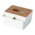 thumbnail image 1 of Caja de pañuelos multifuncional, organizador de escritorio decorativo, dispensador de hojas de secadora de bombeo Nakpkin para sala de estar Blanco Macarena Almacenamiento de cubierta de tejido, 1 of 7