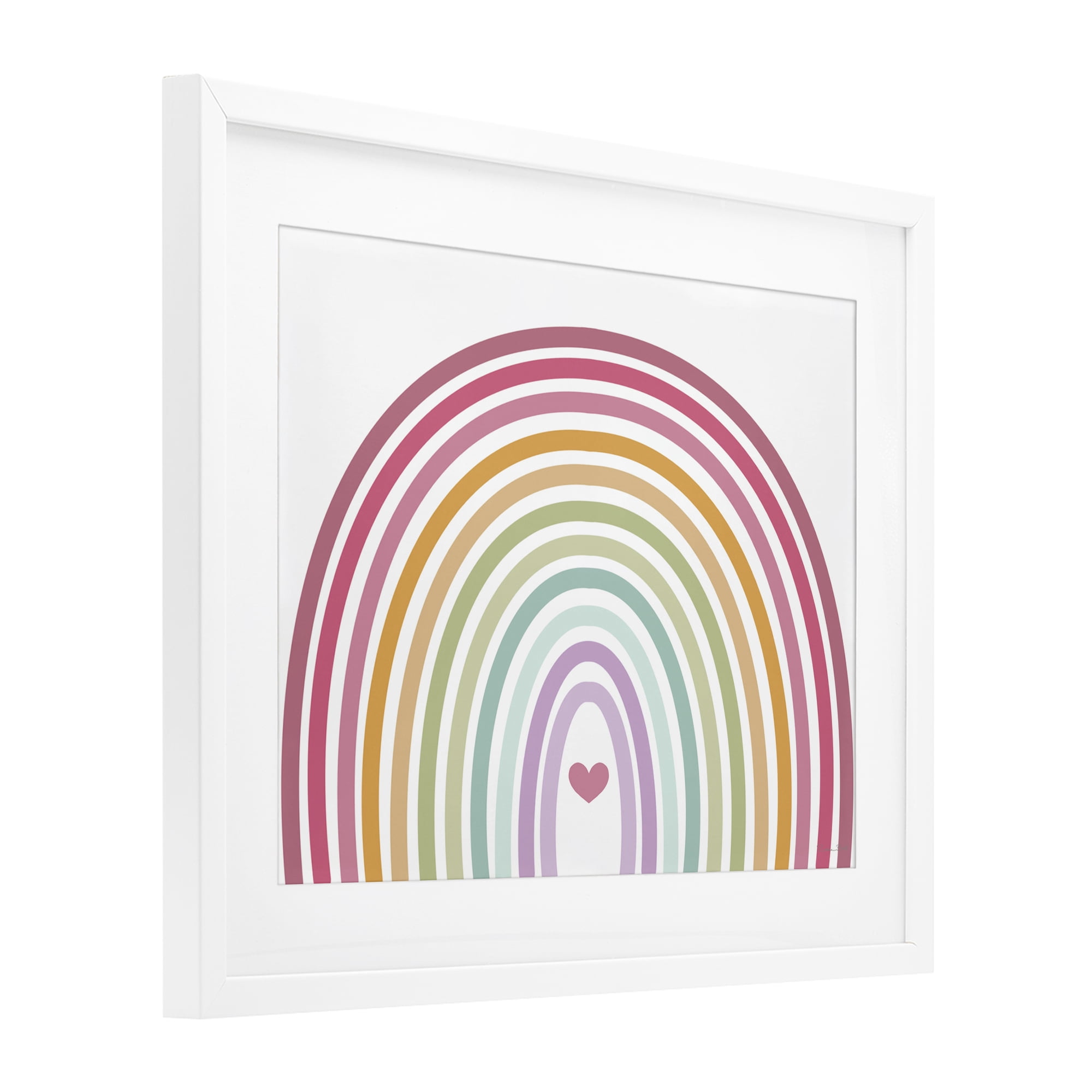 Stupell Industries Rainbow Love & Heart White Framed Print Under Glass, design by Susan Ball