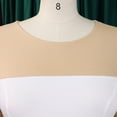 thumbnail image 6 of AURA Plus Size Color Block Pencil Midi Dress Crewneck Half Sleeve High Waist Bodycon Work Office Elegant Dress, 6 of 9