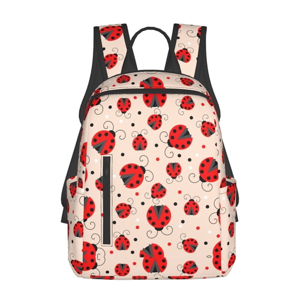 Disketp Red Ladybug Mochila Ligera e Impermeable, Mochila de Día Resistente para Viajes, Senderismo y Uso Diario para Hombre y Mujer