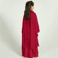 thumbnail image 2 of IBTOM CASTLE Kids Girls Muslim Abaya Dress Long Sleeve Chiffon Islamic Kaftan Robe Open Front Cardigan Prayer Dress with Hijab 4-5 Years Wine Red, 2 of 8