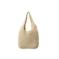 thumbnail image 1 of Sonducket Bolso de cesta de paja trenzada para mujer, reutilizable, informal, elegante, de Color sólido, con bolsillo con cremallera, para compras de Bolsas de mensajero y de hombro Beige Blanco Sonducket AP012119-01, 1 of 6
