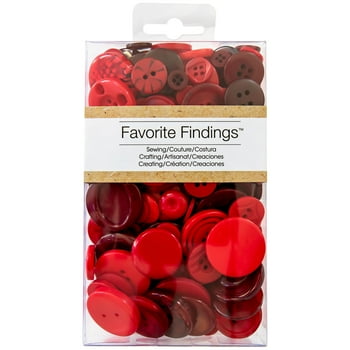 Favorite Findings Value Red Assorted Sew Thru & Shank Buttons, 4 Ounces
