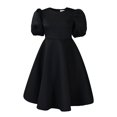 thumbnail image 4 of Sngxgn Women's Print A-Line Mini Dress Long Sleeves(Black,S), 4 of 9