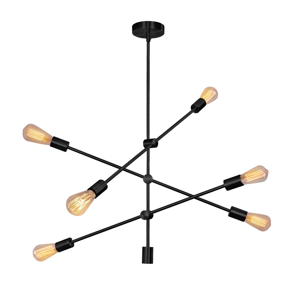 6 Lights Sputnik Chandelier, Modern Pendant Lighting Ceiling Light