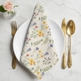 thumbnail image 2 of Wildflowers Blossom Cloth Napkins, Spring Pastoral Botanical Flowers Beige Washable and Reusable Dinner Napkins Set of 4, Table Napkin for Kitchen Party Birthday Wedding Hotel Housewarming 20"x20", 2 of 9