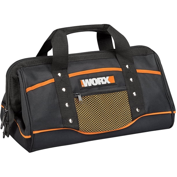 Bolsa de Mano para Herramientas WORX WA0076 Universal Múltiples Bolsillos Hecha de Nailon Resistente Negro y Anaranjado WORX WA0076