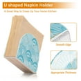 thumbnail image 4 of Beach Coastal Sea Shell Waves Teal Acrylic Napkin Holder Tissue Paper Clear Tabletop Dispenser Dining Room Bathroom Party Hotel, 4 of 8
