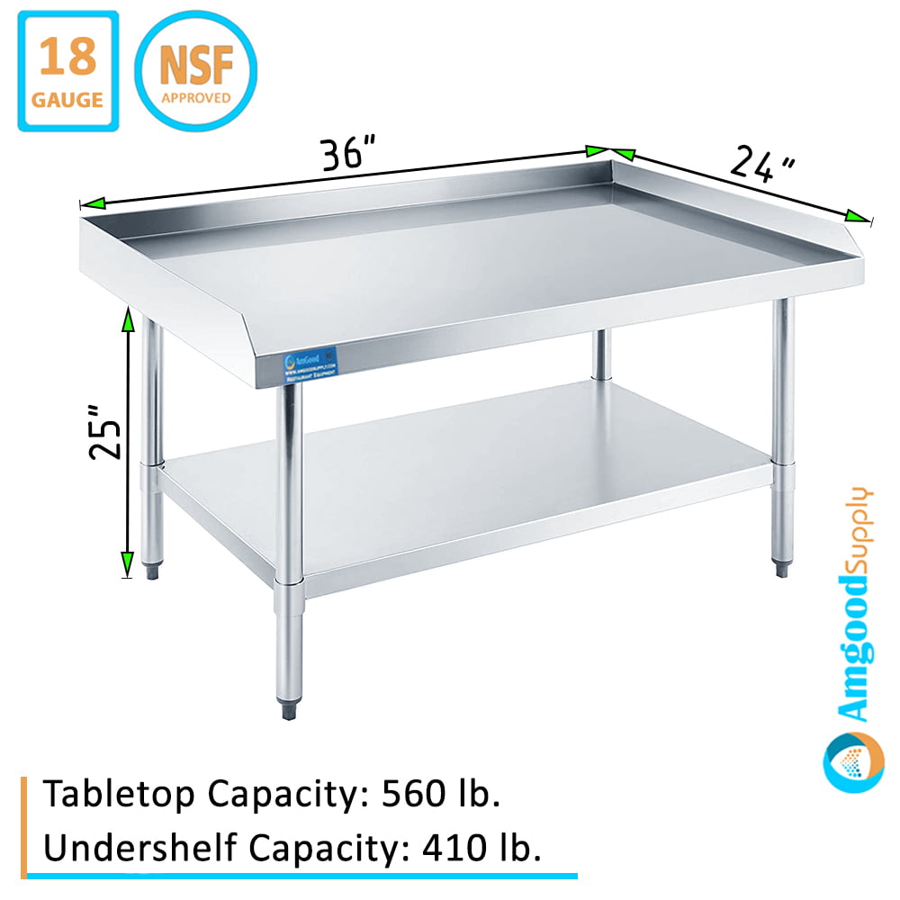 24" x 24" Stainless Steel Equipment Stand with Undershelf Commercial Grade NSF 