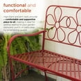 thumbnail image 5 of Alpine Corporation 45" x 21" x 36" Steel Daisy Garden Bench, Red, 5 of 13