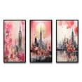 thumbnail image 2 of Designart "Vintage New York with Empire State Building II" City New York Framed Wall Art Set Of 3 - Pink New York Frame Gallery Wall Set For Home Decor, 2 of 6