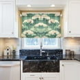 thumbnail image 5 of Yayeee Kitchen Curtains Tier Pair Light Filtering 27"x36" Rod Pocket Short Cafe Window Panel, Green Wave Pattern, 5 of 7