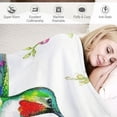 thumbnail image 3 of Orinice Hummingbird Flowers Birds Soft Fleece Blanket for All Seasons, Lightweight Throw Blanket for Living Rooms Sofa Decor, Cow Gifts, Long-lasting Blanket for Bed, Multiple Sizes Available 60x80in, 3 of 6