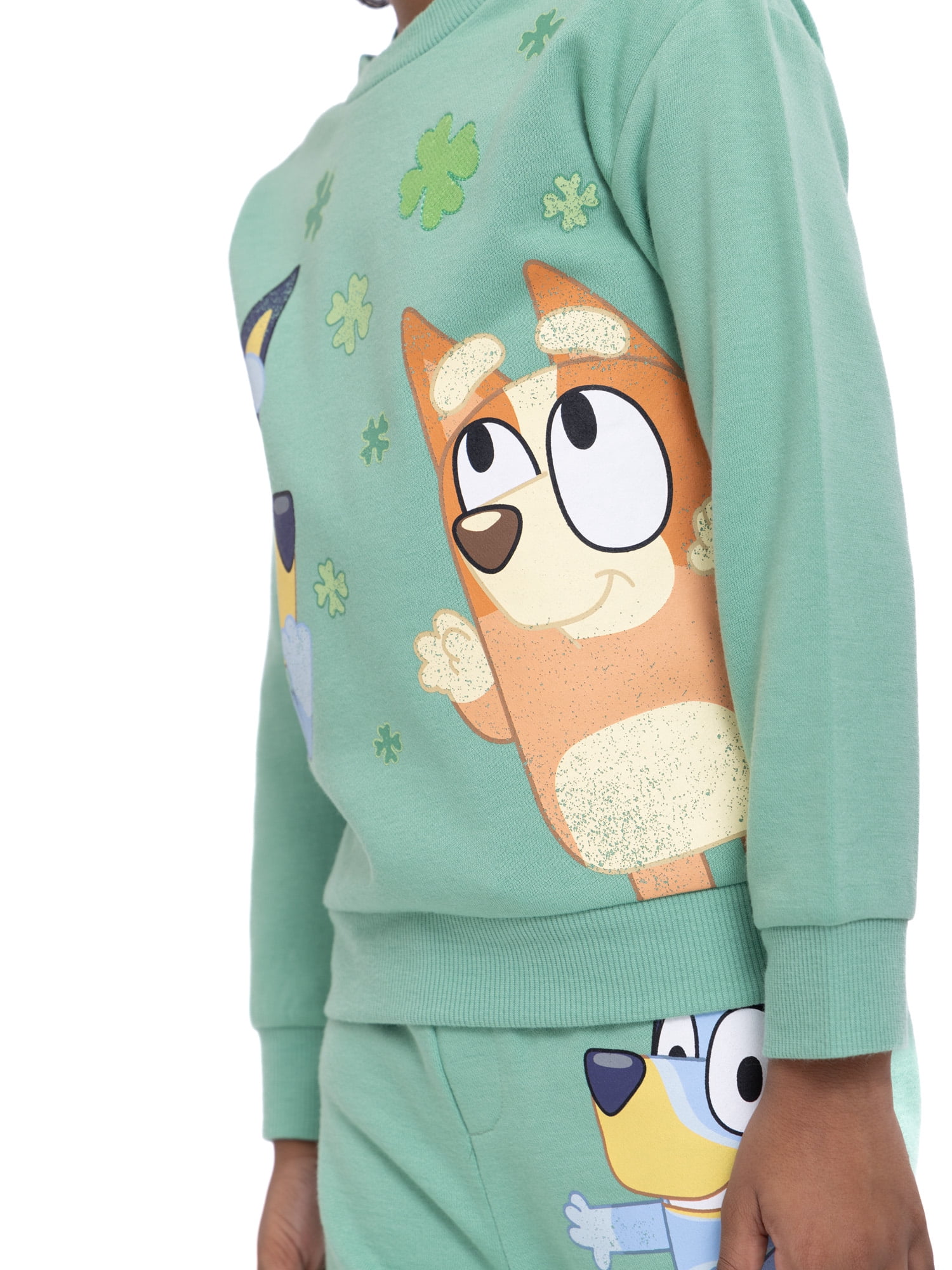 Bluey Toddler Girls St. Patrick's Day Pullover and Joggers Set, 2-Piece