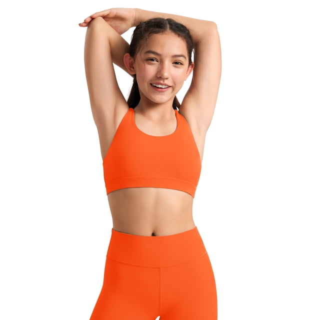 Sostén CRZ YOGA Butterluxe con tiras cruzadas en espalda Naranja Neón M