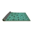 thumbnail image 2 of Ahgly Company Indoor Square Oriental Turquoise Blue Industrial Area Rugs, 4' Square, 2 of 4