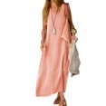 thumbnail image 2 of Women's Summer Casual Long Dress Skirt Solid Color Fashion Comfortable Flowy Elegant Boho Stylish Versatile Lightweight Breathable, 2 of 2