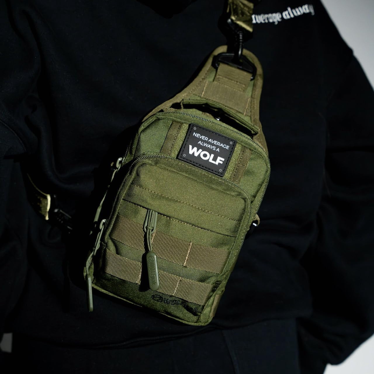 WOLFpak 4L Mini Tactical Sling Bag (OD Green) - Compact Crossbody Backpack for Gym, Travel & EDC – Tactical Shoulder Bag with Multiple Pockets – Lightweight, Durable Sling Pack for Men & Women