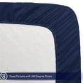 thumbnail image 2 of 2 Fitted Sheets + Pillowcase Set, Microfiber, Wrinkle Resistant, Split King, Dark Blue, 2 of 8