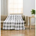 thumbnail image 2 of Chaps Solid Silky Soft Flannel Fleece Throw Blanket Grey 50” X 70” (One Size), 2 of 4