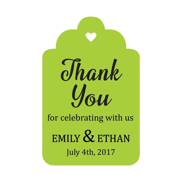 100 PCS Personalized Paper Tags Thank You For Celebrating Custom Wedding Favor Hang Tags
