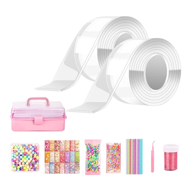Blow Bubbles Double Sided Tape Traceless Sticky Tape Sensory Toy DIY Crafts Tape w Box and 36PCS Gloria Cintas de doble cara