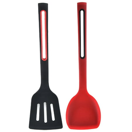 

HXAZGSJA 2 PCS Spatula Set Heat-Resistant Pancake Fish Slotted Spatula Turner Silicone Cooking Utensils for Nonstick Cookware & Pans(4#)