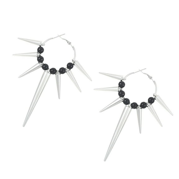 Stylish Gothic Jewelry Crucifix Star Drop Earrings Stitching Rivet Ear Buckles Edgy Spikes Earrings Elegant Accessory