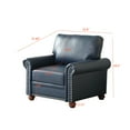 thumbnail image 4 of Faux Leather Single Sofa Chair, Modern PU Accent Chair with Solid Wood Legs and Silver Nail Head Trim, Single Club Armchair for Bedroom, Home Reception, Living Room, Office, Apartment, Navy Blue, 4 of 7