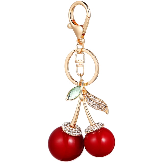 Llavero con colgantes para colgar en forma de cereza, adorable bolso, llaves, aleación decorativa, 1 ud.