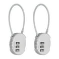 thumbnail image 1 of Uxcell 2-Pack Candado de Combinación, Aleación de Zinc 3 Dígitos Contraseña Candado de Cable Redondo Luggage Combo Lock Candado Sin Llave para Exterior [Plata], 1 of 7