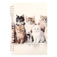 thumbnail image 2 of Cats White Ring Binder Notebook Journey Note Diary College Ruled Spiral Notebook Study Loose Leaf Paper A5 60 Pages, 2 of 8