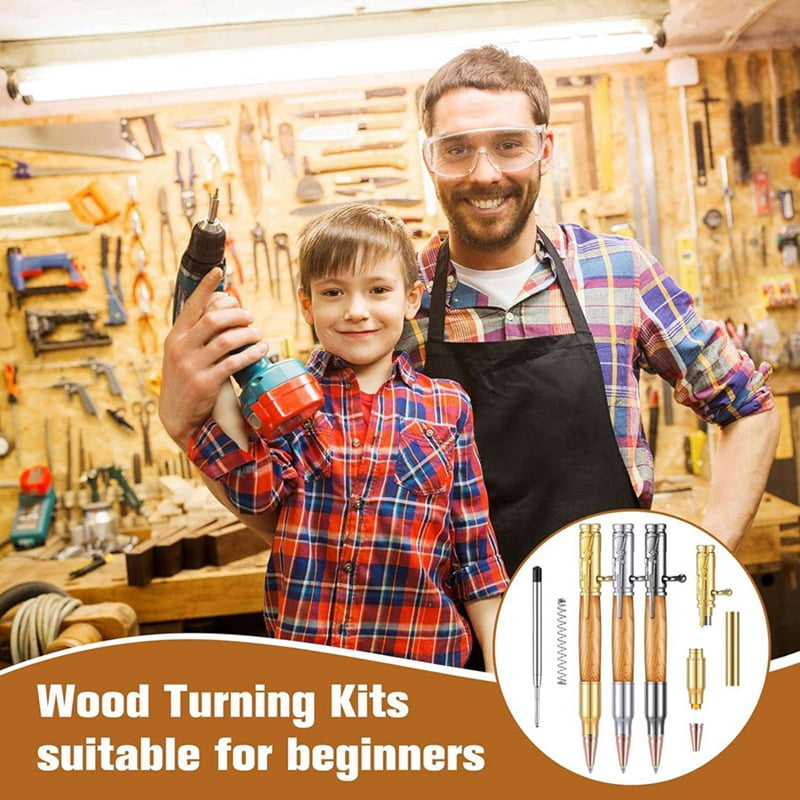 Set of 12 Slim Pens,Multi-Color Wooden Swivel Pen Set with Refill Shaft Bolt-on Ballpoint Pen for DIY Wooden Swivel